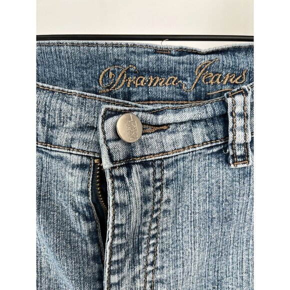 Drama Jeans Graffiti Crop Jeans Size 13 Distressed Juniors - Picture 4 of 13